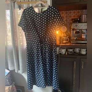 Banana Republic Blue and White Flutter Sleeve Midi Dress